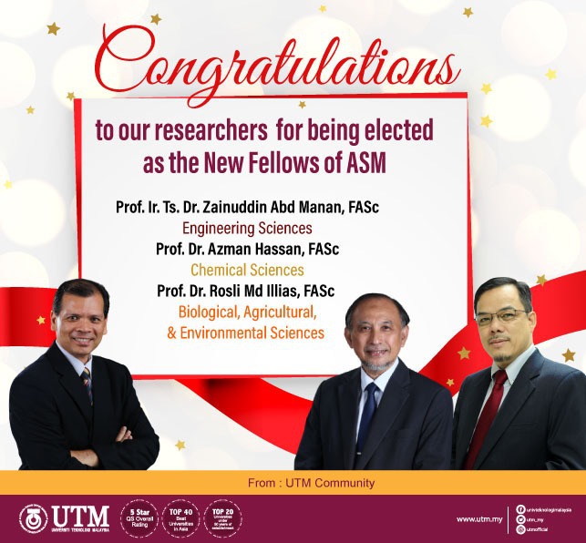 Prof Ir Dr Zainuddin Abdul Manan appointed as Fellow for Academy of Science Malaysia 2