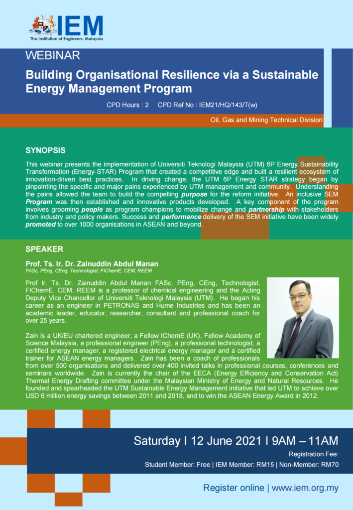 IEM WEBINAR (12 Jun 2021) - Building Organizational Resilience via a Sustainable Energy Management Program 53