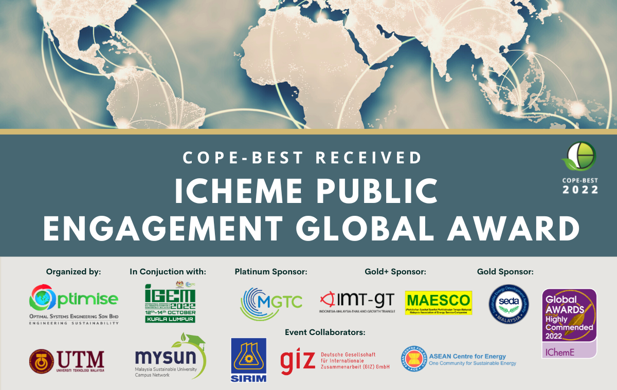 COPE-BEST received IChemE Public Engagement Global Award 2 COPE-BEST received IChemE Public Engagement Global Award 2